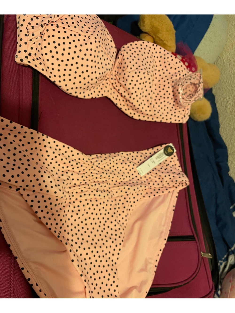 Victoria's Secret Pink with Black Polka Dot Bikini Top